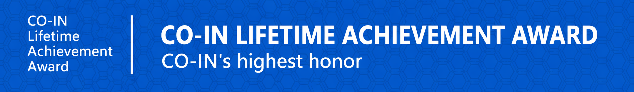 CO-IN Lifetime Achievement Award Banner